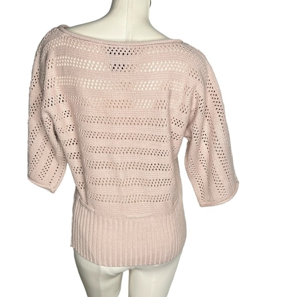 HOOKED UP by IOT Silver Sparkle Pink Knit 3/4 Sleeves Sweater Junior's Size L - Picture 2 of 16